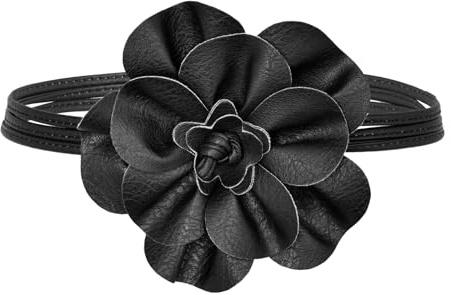 TeeYee Gürtel Damen PU Leder Blumen Gürtel Boho Wickelgürtel Flechtgürtel | Bauchkette,Schmaler Gürtel für Kleid,Women Belt