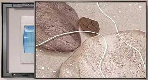 XEIJAYI Distribution Box Hide Paintings,Distribution Box Decorative Painting, Switch Cover, Fuse Box Cover Cabinet Hide Meter Electric, Wall Hanging Painting, Ideal for Your Home(Brown,45x35cm)