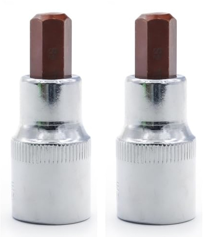 2PCS Juttzzei Hex Bit Socket, 1/2 Drive x H10 (10mm) Allen Key Socket | Premium S2 Alloy Steel 10mm Hex Bit with 1.89 Length for Torque Wrench, Ratchet Wrench, Impact Power Drills