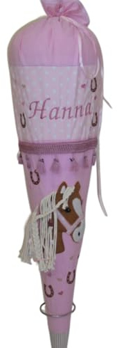 pinkeSterne Handmade ☆ Schultüte Pferd Pferdekopf Boho-Pferd Schultütenset Schulanfang Zeugnismappe Einschulungsoutfit 70 80 90 100