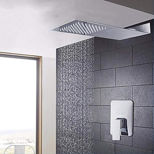 PUFAHAU Bathtub Rainfall Shower Head Luxury Wall Mounted Square Brass Waterfall Shower Set Factory Direct New Bathroom Shower Tap,Shower System