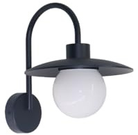 LUXULA Wandleuchte mit Schirm E27 IP54, Schwarz, Zeitloses Design | E27 Fassung, Innen und Außen, Aluminium, LED Außenleuchte, Wandlampe, Wegbeleuchtung für Garten und Terrasse
