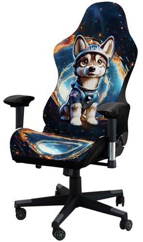 JinZao Funda Silla Gaming con Reposabrazos Y Respaldo,Funda para Silla Gamer Antideslizante Elástica,Funda Silla Oficina con Patrones de Animales Impresos en 3D, No es fácil desvanecerse(C)