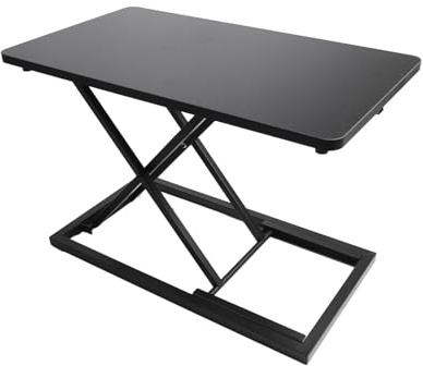 Stående Skrivbord, Kontorsskrivbord med 7 Växlar Fällbara Bärbara Skrivbord Höjande Ram Arbetsbord Stående Datorlyftbord Stand Up för Bord Sit Stativ Hem (Svart)