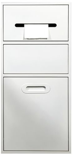 LFONDIGE Rectangle Recessed Shower Shelves Niche, Water Proof Bathroom Toilet Paper Holders, Storage Cabinets with Door for Kitchen Bath Fixtures(White,30X67X14cm-12X26X5.5in)