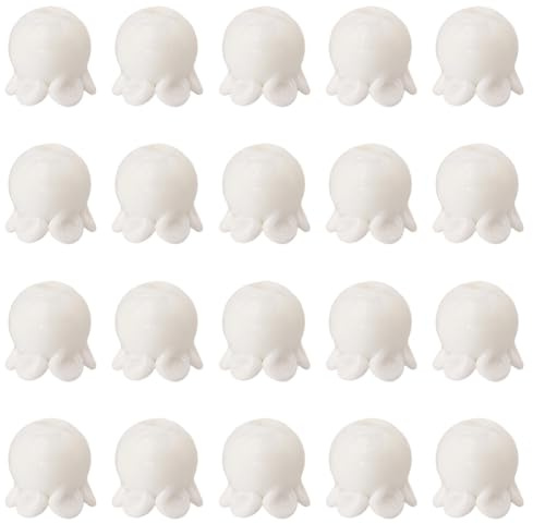 SUNNYCLUE 1 Box about 33Pcs Glass Flower Beads Small White Tulip Beads Bulk Small Lampwork Crystal Spring Floral Loose Spacer for Jewellery Making Diy Bracelet Necklace Earring Crafts Supplies Women