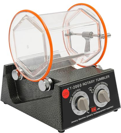 KiwiHood Máquina pulidora eléctrica de 150 W, con perlas de pulido y función de temporizador (0-60 min), 5 niveles de velocidad para joyas/monedas, marcha adelante y atrás