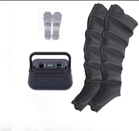 SULQING Massaggiatore Piedi E Gambe con 6 Airbag, per Vita Braccia Gambe Caviglie, Dolore E Circolazione MigliorarePressoterapia a Casa, Linfodrenaggio, Professionale, Apparecchio Massaggiatore,