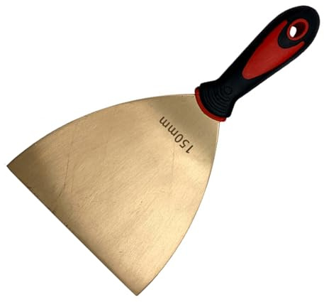 Spatola in ottone, spessore 1,5 mm, con manico in gomma, strumento per cartongesso per legno e carta da parati