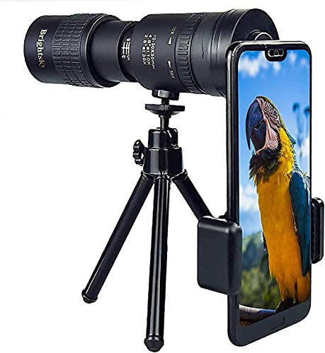 Teleobjetivo retráctil con Zoom superteleobjetivo 4K 10-300X40 mm, Soporte para teléfono Inteligente y trípode, Prisma BAK4 para Adultos, Regalos, observación de Aves y Acampada.