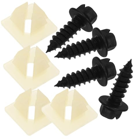 AKOOSY Kit di Montaggio Targa Auto 8 Viti di Fissaggio in Nylon e Clip Sostituibili, Accessori per Fissaggio Telaio Targa, Compatibile per Riparazione e Sostituzione Targhe