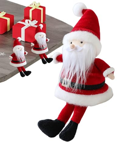 Generico Bambola di Babbo Natale | Figura Morbida di Santa Claus Seduto per Natale,Decorazioni Festive per Interni Esterni Vetrina Casa Auto Ufficio Mensola,Addobbo Festivo per Interni ed Esterni