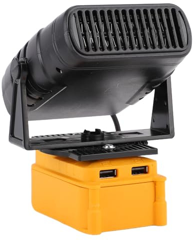 Fafeicy Bärbar Rymdvärmare med Justerbar Vinkel 55-85 & Nature Wind 200W Batteridriven för med 2 USB-utgångar