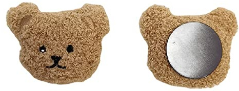 Zerodis Aimant Animal 3D brodé Ours, Outils de Cuisine, pour la Maison, Le Bureau, la Chambre d'enfants, Aimant de Réfrigérateur en Peluche (Café)