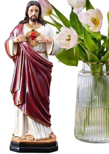 Dgayaeic Jesus Kristus figur, Jesus Kristus figur | Religiösa Heliga Resin Statyer | Samlarfigur 21,5 cm Hög | Passar alla Rum: Lägenhet, Vardagsrum, Sovrum, Studierum, Skrivbord