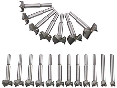 Flintronic Professional ForstnerBohrer, 19-tlg Forstner Bit(10-40mm), Set, Holzbohrer, Cutter mit Rundschaft, Bohrer für Holz, Zubehör Bohrmaschine für Holzbearbeitung