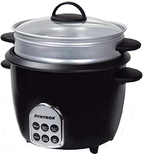 Syntrox Germany Slow Chef RC-700W Gourmet Multikocher Multifunktionskocher Reiskocher Dampfgarer mit Warmhaltefunktion, 1,8 l, 700 Watt
