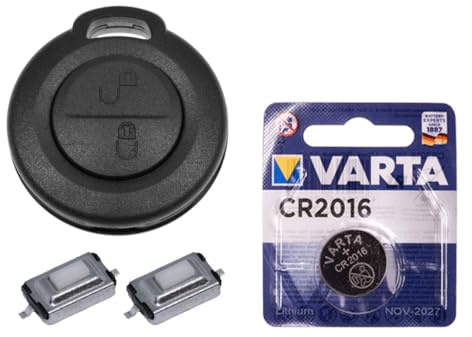 Repair Reparatur Satz Auto Schlüssel Austausch Gehäuse mit 2 Tasten + Drucktasten + Batterie kompatibel mit Mitsubishi Colt Smart 454 Forfour Gehäuse