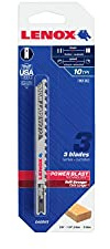 LENOX Tools 1991382 U-Shank Clean Wood Cutting Jig Saw Blade, 4 x 5/16 10 TPI, 3 Pack