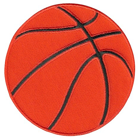 PatchMommy Basketball Aufnäher zum Aufbügeln, 9 x 9 cm | Gesticktes Sport-Bügelbild, Patch & Applikation für Kleidung, Jacken, Rucksäcke & Sporttaschen – zum Aufbügeln oder Aufnähen