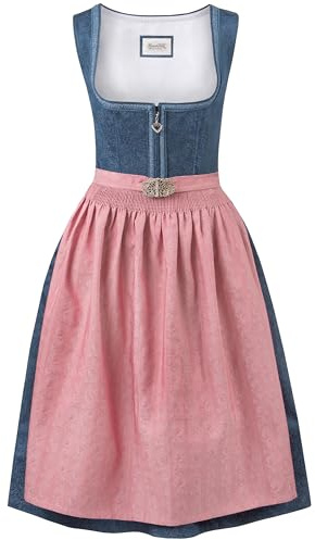 Stockerpoint Damen Dirndl Roseline I Größe 32-48 I Trachtenkleid mit liebevollen Details & eleganter Dirndlschürze I Bequem & pflegeleicht I Perfekt für Trachten & Festlichkeiten