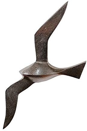 MichaelNoll Vogel Vogelschwarm Flügel Wanddekoration Silber Aluminium Metall Deko Dekoration - Wanddeko für Wohnzimmer, Küche und Schlafzimmer - XL 51 cm