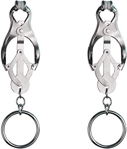 Costumes Props Accessories Alloy Heavy Clover Clip Punk Goth Nipple Clamps Silicone Noose Non-Piercing Metal Body…