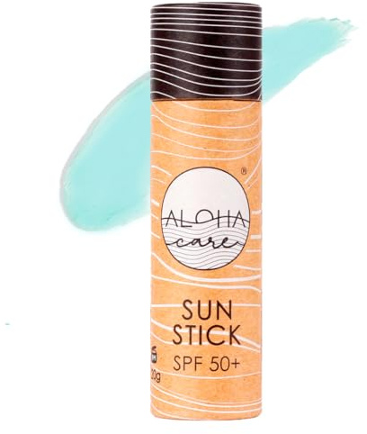 Aloha Sun Stick LSF 50+ | Gesichtsmineral Sonnenschutz zum Surfen | Eco Paper Stick 20g (Seegrün)