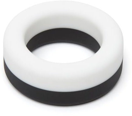 Lovehoney Cock Ring - Extra Thick Soft Silicone Penis Ring - Snug & Comfortable Adult Sex Toy Gifts for Men and Couples - Waterproof - Black/White