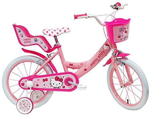 DENVER Hello Kitty Mädchenfahrrad für Mädchen, Farbe Fuchsia, Größe 16 Zoll (40,6 cm)