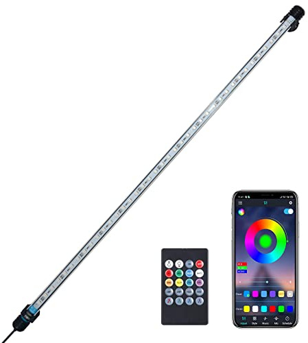 VARMHUS Submersible LED Aquarium Light,Fish Tank Light with Remote Controller&APP Control,DIY Full Spectrum Optional Color&Intelligent Timing and Dimming,29 Light Modes and 4 Music Modes RGB-78cm