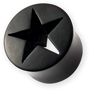 Fly Style Flesh Tunnel Ohr Plug aus Horn mit Stern