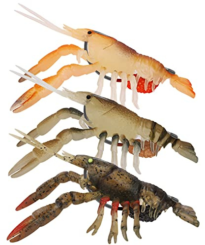 TRUSCEND Pre-Rigged Weichköder mit Kumho Haken, Realistisches Profil, Natürliche Bewegung und Strapazierfähiges TPE, Crayfish Angelköder für Barsche, Forellen, Zander und Hecht, Getrennte Aufbewahrung