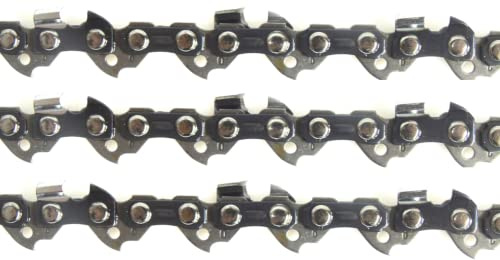 Nemura Juego de 3 Cadenas para motosierra - 76 Eslabones Entrenadores - Guía de 50 cm - Paso de de 325 - Calibre de 0.58 (1.5mm) - Recambios para Herramientas - Servicio posventa en Español