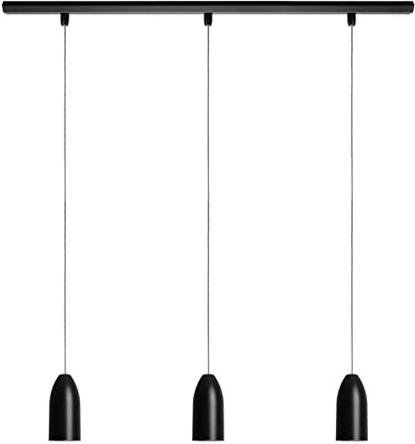 Buchenbusch urban design Esstischlampe schwarz drei Schirme (33 Kabelfarben) Theke Bar Tresen Beton rund hängend handgefertigt Landhausstil black edition