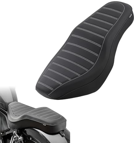 Lorababer Housse de coussin de siège en cuir double pour passager et conducteur de moto compatible avec Ho-nda Rebel CMX1100 CMX 1100 REBEL1100 2021 2022 2023 2024 Soulagement de la pression(Noir mat)
