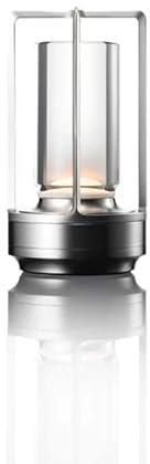 Industrielle Touch Control Tischlampe, Zylinder-Kristall-Lampe mit Metallkäfig, 3 Farben Dimmbare, Wiederaufladbare Schreibtischlampe, Wasserdichtes LED-Dekolicht für Schlafzimmer, Wohnzimmer, Flur
