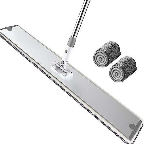 90cm breit Flachwischer，Robuster Boden-Wischer zur Reinigung für Böden & Wände，Wischmop Bodenreiniger Bodenwischer Set Bezug Mikrofaser Mopp mit Teleskopstiel für alle Böden