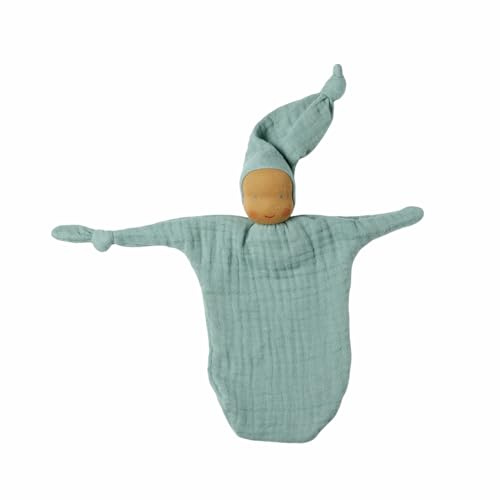 Käthe Kruse Schmusetuch Waldorfwichtel Klein Türkis – Ökologisches Kuscheltuch für Babys ab 0 Monaten, 23 cm, Handgefertigt, K132002