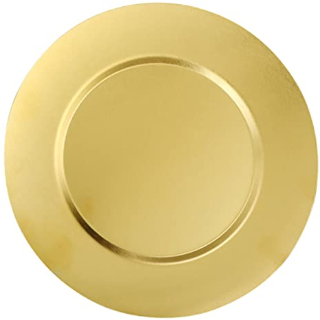 LIFKOME Runde Edelstahlplatte in Gold, Flach, 1 Stück