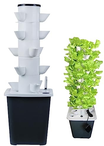 XNYXLPP Hydrokultur-Anbausystem 15/20/25/30 Pods, Hydrokultur-Turm, Aeroponik-Anbauset, Aquaponik-Pflanzsystem mit Hydratationspumpe, Adapter (25holes)