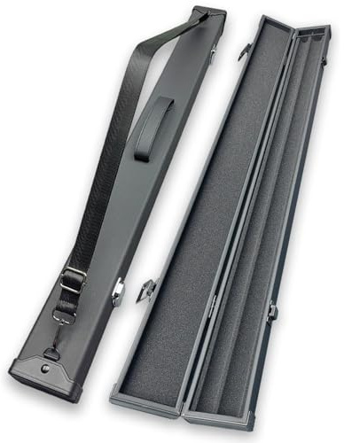 1 × 1 Hartschalen-Queue-Box mit Griff, 1/2 Billard-Queue-Stick Hartschalen-Box Snooker-Queue-Koffer Weiches Schaumstoff-Innenfutter Tragetasche Aufbewahrung Billard-Queue-Kofferhalter, 1 Stück, 85 cm
