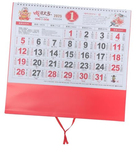 STOBOK Chinesischer Wandkalender Im Traditionellen Design Für Jahr Hängender Kalender Mit Monatsübersicht Und Festlichem Für Chinesischer Kultur