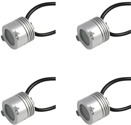 LGJEGD LED-Bodeneinbauleuchte, 1 W DC 12 V, Außenbeleuchtung for Terrassen, 4er-Pack (Natural)