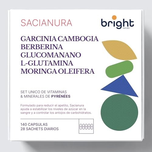 Garcinia Cambogia, Berberine, Glucomannan, Moringa - SmartAbsorb™ | Control del apetito y reducción de antojos de carbohidratos | 28 sobres diarios