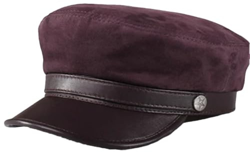 Chapeaux de voile en daim véritable pour hommes/femmes d'hiver pour les loisirs plats bleu marine, Violet 2, 58-60 cm