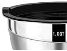MAKTSAM Set di 6 ciotole in acciaio inox con coperchi ermetici e grattugia, 4,5, 4, 3,5, 2,1, 1,5, 0,7 qt, ciotole da cucina per cottura, preparazione dei pasti, insalata