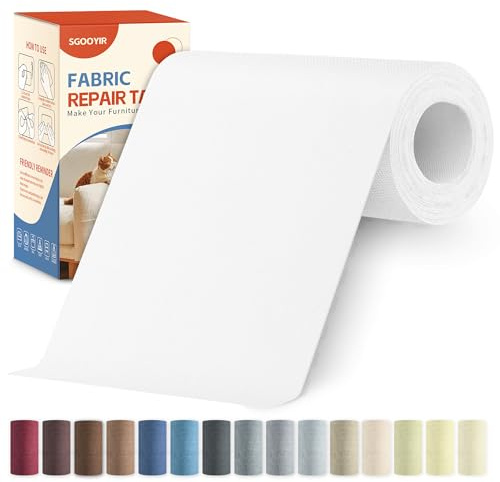 Flicken Selbstklebend Stoff, Stoffflicken Selbstklebend Textilklebeband | 10x200cm Weiß Leinenstoff Patches Reparaturset Stoffklebeband für Möbel, Autositze, Kleidung, Stühle, Sofas
