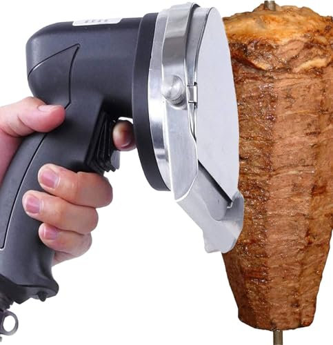 Coltello elettrico per kebab shawarma gyro, affettatrice portatile per kebab doner da 80 W, 2 lame rimovibili, spessore di taglio massimo 8 mm, efficienza di taglio 60 kg/h,Wiretype