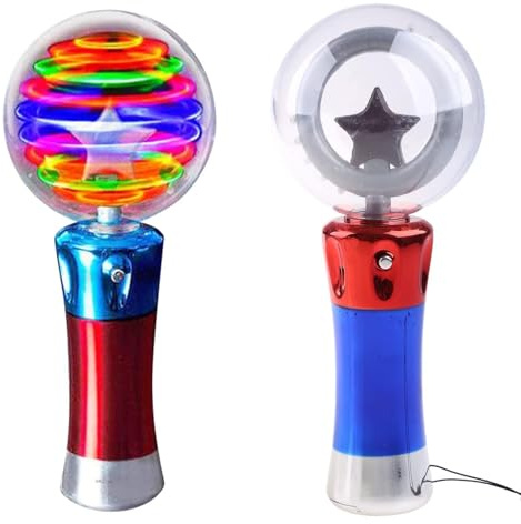 Rdxanc Leuchtende Sterne, runde Kugelstäbe, beleuchteter Ball, Zauberstab, Partyzubehör, leuchtender LED-Stab, Spielzeug, Show-Gefälligkeiten